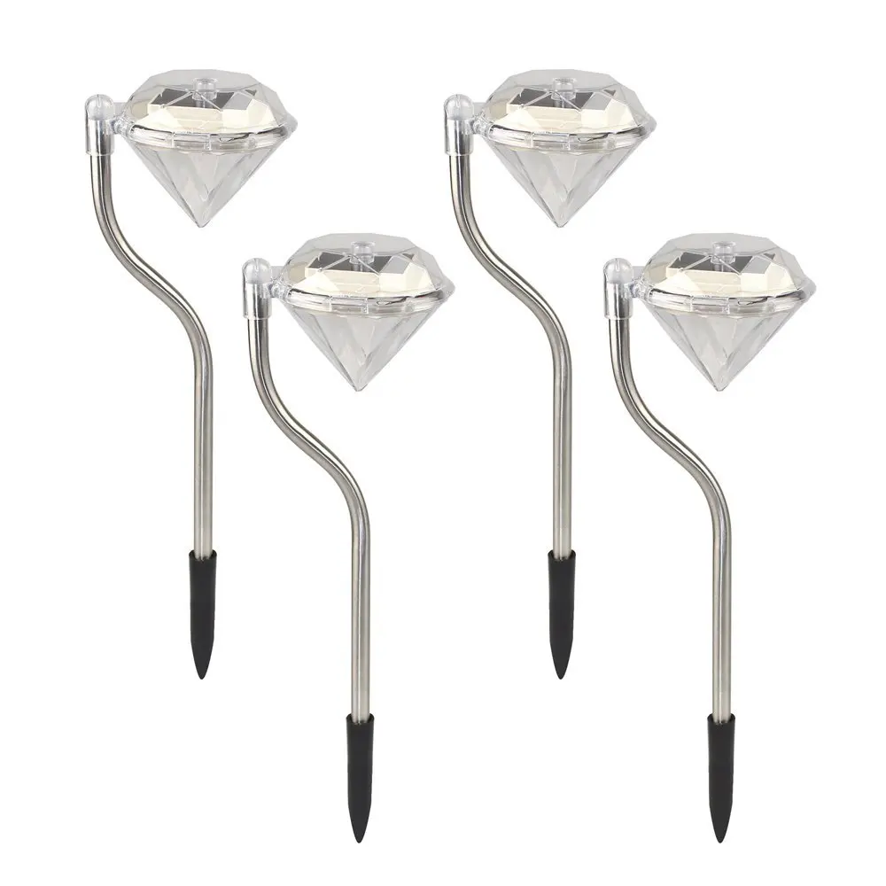 4 sheets set RBG color change diamond type LED lawn light LED sensor solar garden light