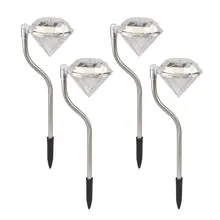 4 sheets set RBG color change diamond type LED lawn light LED sensor solar garden light for pedestrian pathway for garden