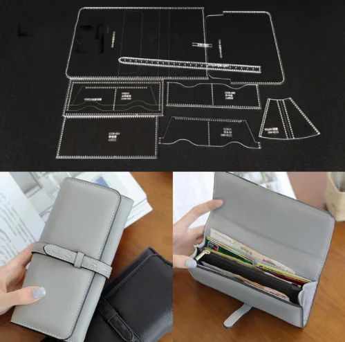 

Women's wallet version pattern design female mold DIY handmade leather making template acrylic