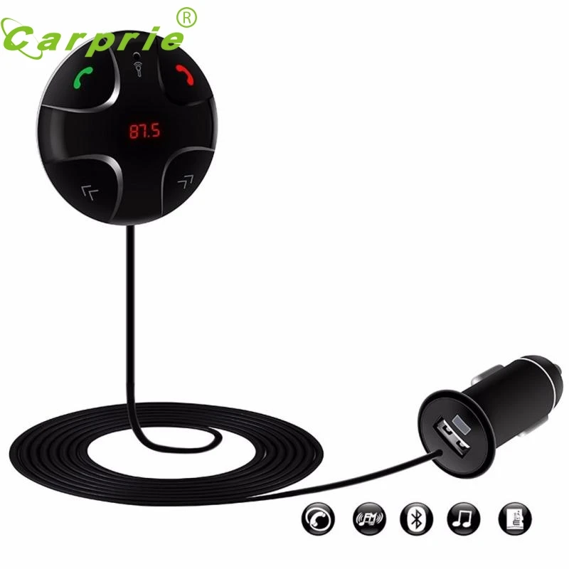 

CARPRIE FM Transmitter Modulator BT66 Handsfree Bluetooth Car Kit Support TF Card MP3 Play Car Audio Adapter 2.1A Car Charger #A