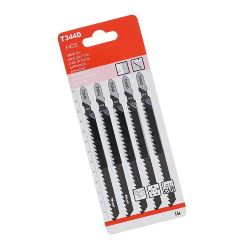 

5pcs T344D 6T T-Shank Jig Saw Blades Thick Teeth Woodworking Reciprocating Saw Blade For Cardboard Fiberboard