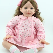 60 CM Ручной силиконовые возрождается принцесса кукла Gorls игрушки реалистичные мягкие силиконовые возрождается куклы младенца малыша Fridolin для девочек