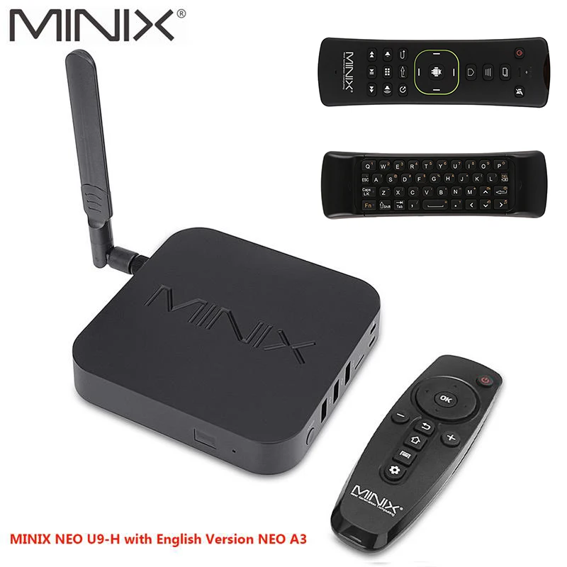 MINIX NEO U9-H+ NEO A3 Смарт ТВ коробка с голосом Вход воздуха Мышь 64-битному восьмиядерному медиа центр Android 7,1 2 Гб 4K ТВ-Приставка Smart ТВ коробка - Цвет: U9 With English A3