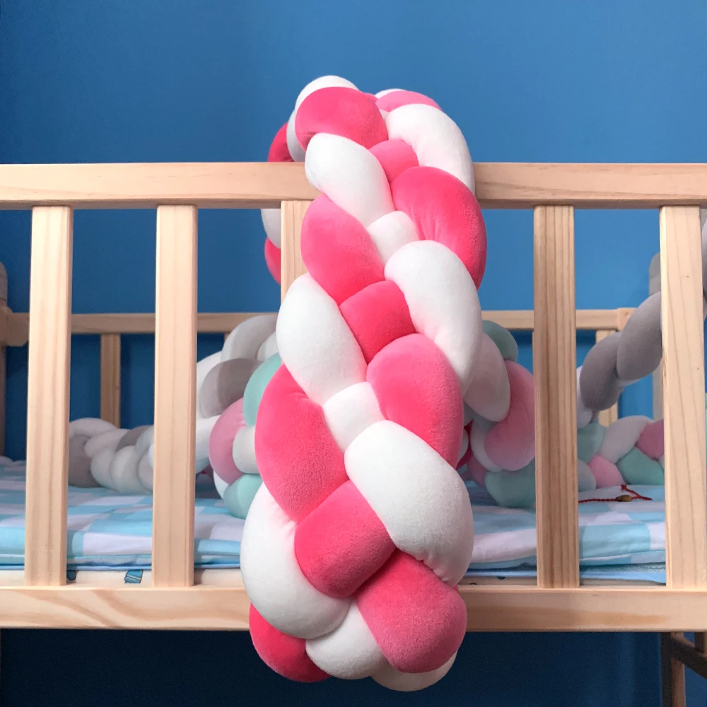 3 метра 4 нити детская кроватка бампер завязанный Плетеный бампер мягкая подушка-узел коврик детская колыбель Декор новорожденный защита для кроватки