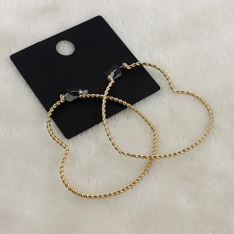 

new fashion heart hoop earrings for women love jewelry accessories gold color fj116