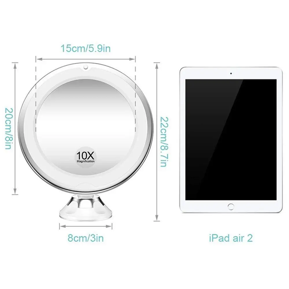 

10X Makeup Mirror With LED Light Cosmetic Magnification Light up Mirrors