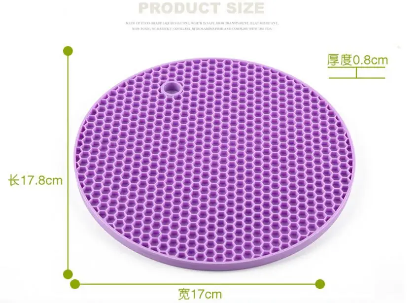 10pcs/lot! Round Silicone Mat Durable Non slip Heat Resistant Dining Table Mats Coffee Cup