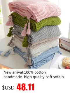 New arrival cotton fashion high quality knitted blanket with soft wool for sofa/bed/home beige/red/green/brown/gray color