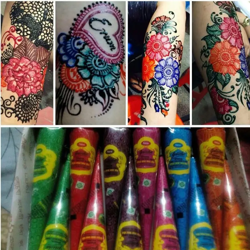 25g pcs golecha henna tattoo paste cream colored cones indian 25g pcs golecha henna tattoo paste cream colored cones indian