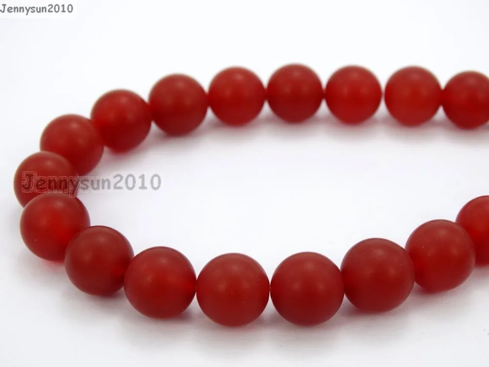 

Natural Matte Red Ag-ate 8mm Frosted Gems stones Round Ball Loose Spacer Beads 15'' 5 Strands/ Pack