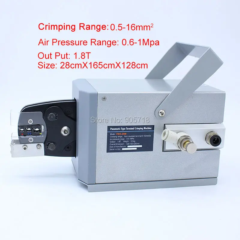 US $278.80 High Quality FEK20M Pneumatic Type Crimping Machine Air Crimper for Different Terminals Cable tools Wire Crimp Tool 0516mm2