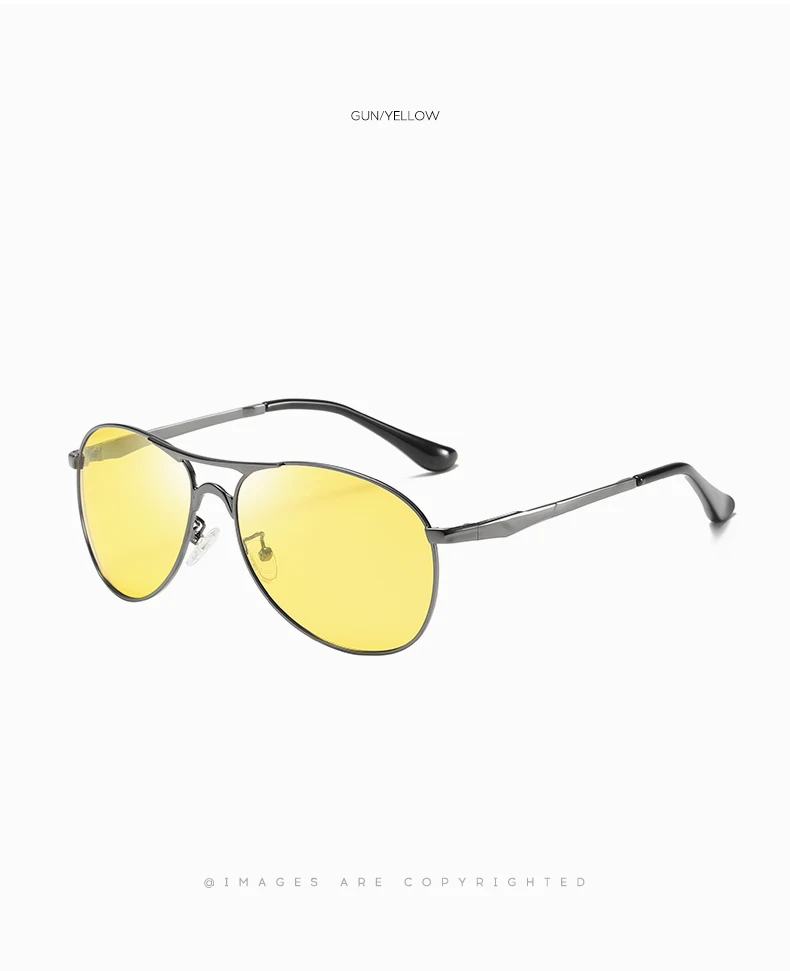 Очки ночного видения для водителя автомобиля вождение антибликовые с желтые линзами стильные модные винтажные мужские поляризационные солнцезащитные окуляри