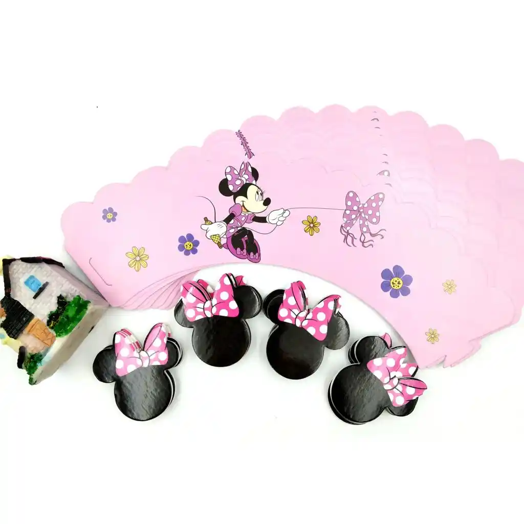 24個のラッパー トッパーミニーミッキーマウスデザイン色紙カップケーキケーキ装飾パーティー用品 ケーキデコレーション用品 Aliexpress