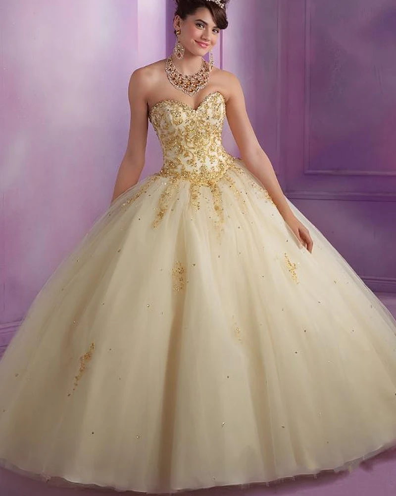 Plus Size Long font b Gold b font font b Quinceanera b font font b Dresses