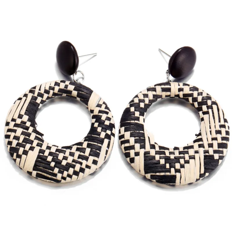 

2019 New Fashion Earrings Black Large Round Earring Women Vintage Big Hollow Pendant Earrings Wedding Party Gifts Wholesale
