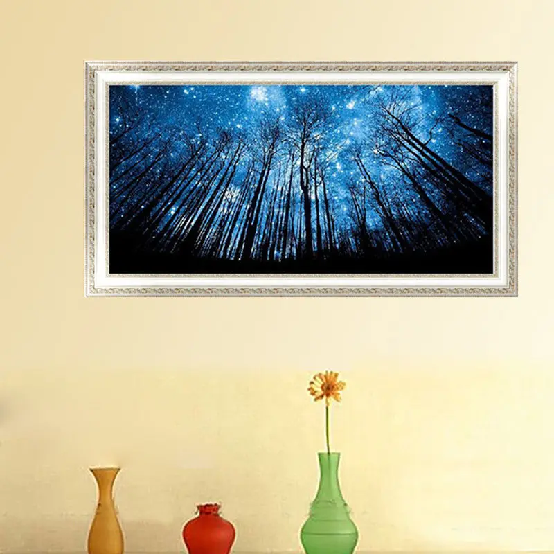 New 5D Diamond Embroidery Painting DIY Forest Blue Sky Cross Stitch Craft Home Decor