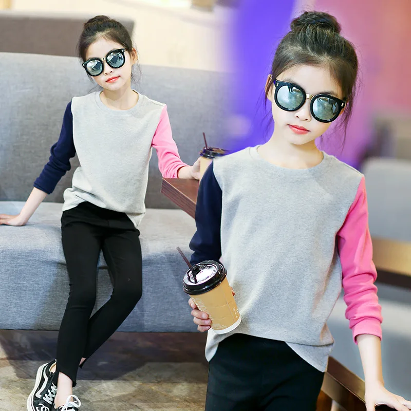

Children Teens Girls Autumn Winter Long Sleeve Cotton T Shirts Kids t-shirt Clothing Tops Tees For 5 6 7 8 9 10 11 12 Years New
