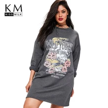 Kissmilk 2018 Plus Size Cartoon Printed Women Sweatshirts Large Size O-neck Long Female Pullovers Big Size Solid Lady Clothing Kissmilk 2018 Plus Size Cartoon Printed Women Sweatshirts Large Size O-neck Long Female Pullovers Big Size Solid Lady Clothing