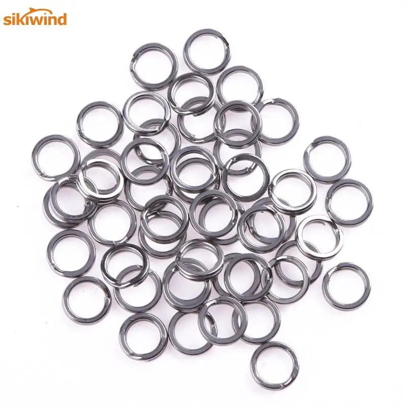 

50pcs/set Stainless Steel Fishing Rings 5 Styles Split Clip Swivels Hook Connectors Practical Use Fishiing Ring Pesca Tackle