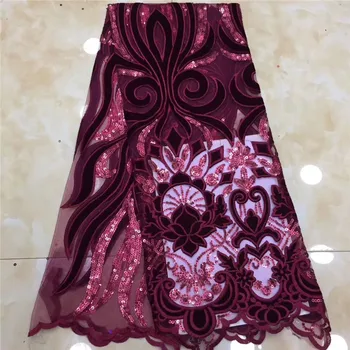 

Nice sequins design party tulle lace fabric French net lace cloth for sewing dress PDN343(5yards/lot)