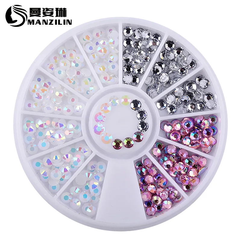 

1 Box Colorful 3D Jelly AB Acrylic Wheel Nail Stickers Decoration DIY Nail Art Tips Jewelry Rhinestones Manicure Tools