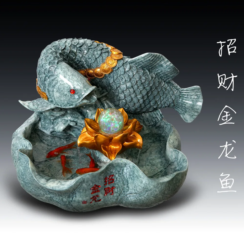 Lucky Arowana wholesale imitation marble resin ornaments crafts home decorations water can fish | Дом и сад