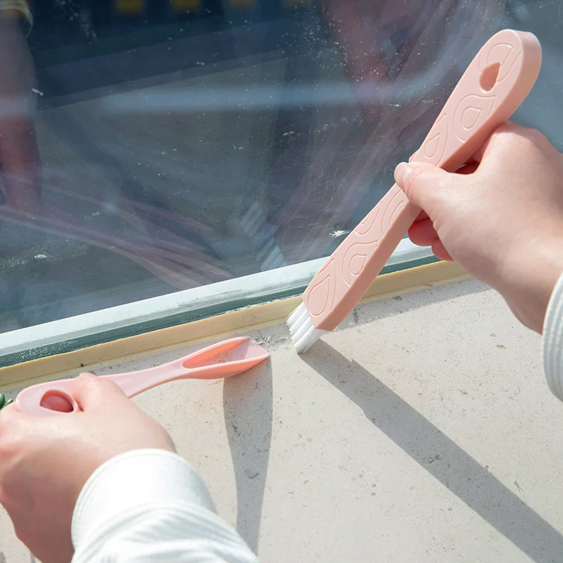 Room window groove cleaning brush window sweep tool with dustpan small