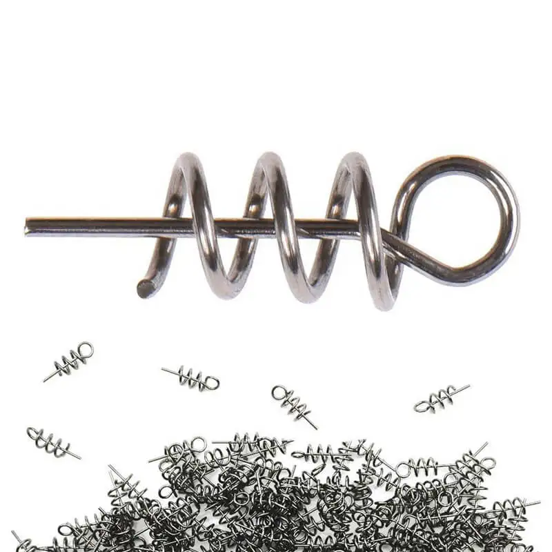 

100PCS/lot Fishing Hook Soft Bait Spring Centering Pins Fixed Latch Needle Spring Twist Crank Lock For Soft Lure Latch Worm