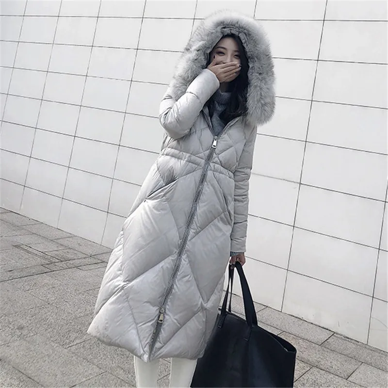 Women Long Jackets Autumn Winter parkas 2018 New Down Jacket Women Coats High Quality Duck Down Outerwear Fox fur collar NO769