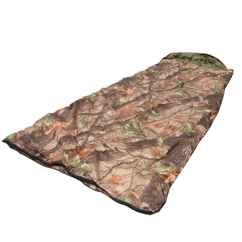 Leaf camo sleeping bag outdoor nature hiking envelope camping equipment easy carry sleeping tent soft mattress 1pc