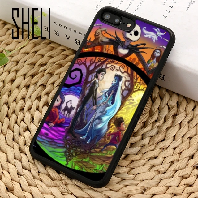 

SHELI Nightmare Before Christmas Corpses Bride Phone Case Cover For iPhone 6 6S 7 8 Plus X XR XS max 5S Samsung S6 S7 S8 S9 Plus