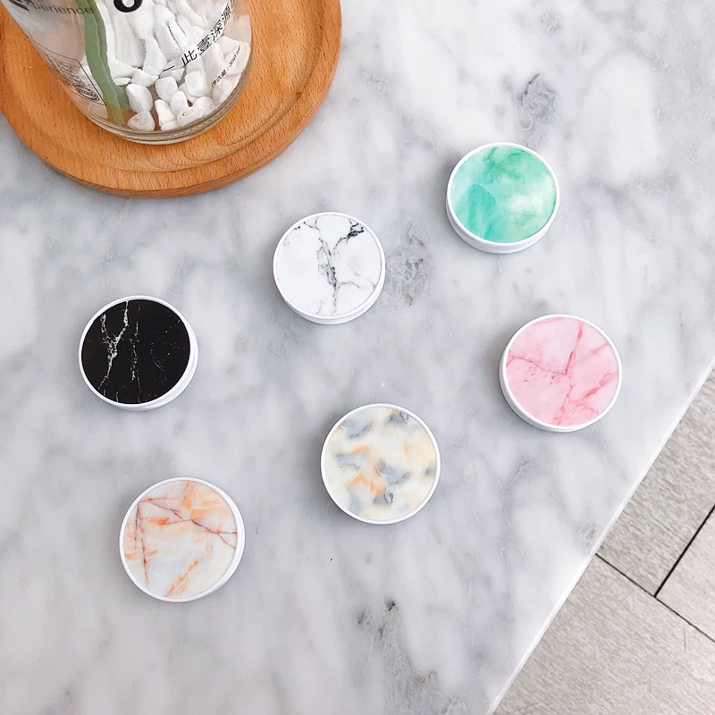 

Luxury Popular Marble Expanding Phone Stand Grip Finger Rring Support Anti-Fall Round Foldable Mobile Phone Holder for iPhone