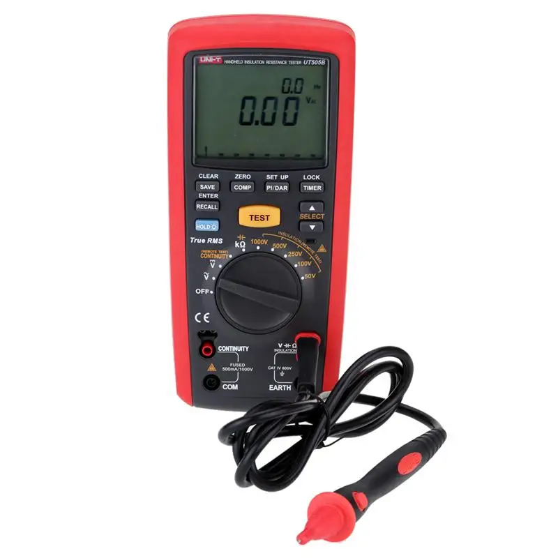 

UNI-T UT505B Handheld Insulation Resistance Tester True RMS Insulation Resistance Multimeter 1000V Megohmmeter LCD Backlight