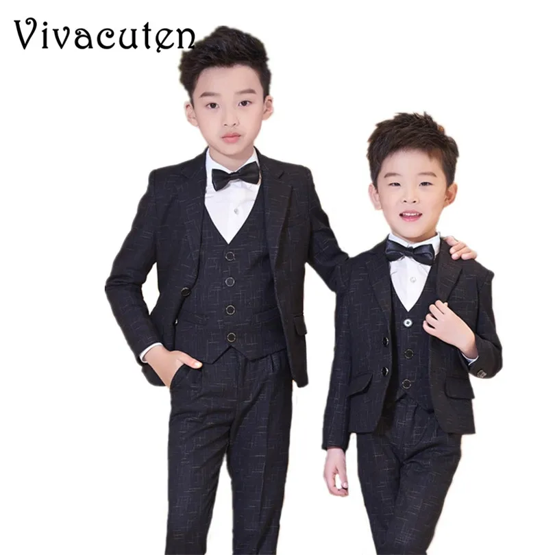 

Boys Suits For Wedding Prom Suits Jacket Vest Shirt Pants Tie 5pcs Clothing Set Kids Boy Costume Dress Suits Blazer Clothes F187