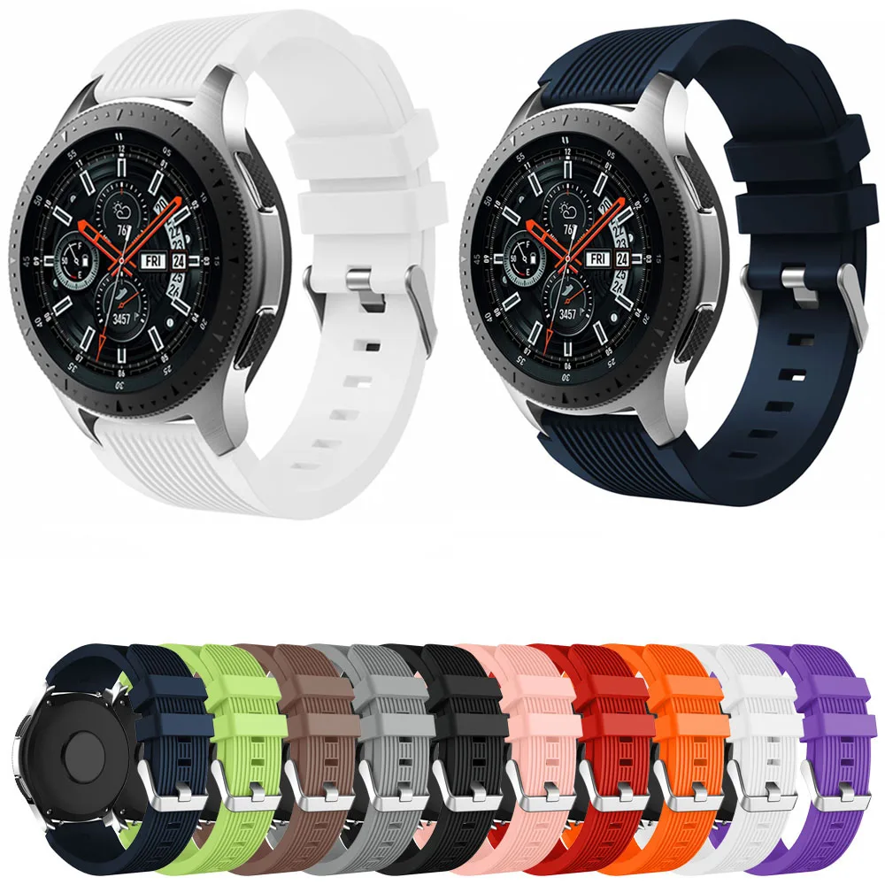 

22mm Soft Silicone Watchband for Samsung Galaxy Watch 46mm SM-R800 Band Rubber Bracelet for Gear S3 Frontier Classic Strap Belt