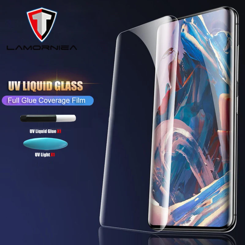 

UV Liquid Full Glue Tempered Glass For OnePlus 7 Pro Case Friendly Screen Protector Cover One Plus 7 Pro Oneplus7 Glass Film