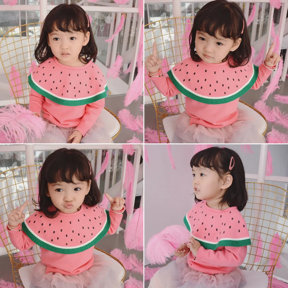 

Girls Cotton Sweater Baby Pullover Korean Long Sleeve Outerwear Little Kids Girl Knitted Clothes 2018 Spring Autumn 3 4 5 years