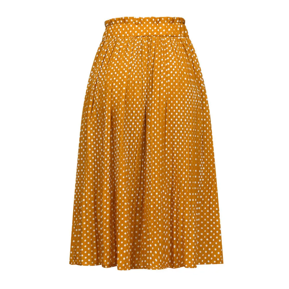 Модные вечерние коктейльные летние женские юбки с принтом в горошек длинная юбка с высокой талией L0326