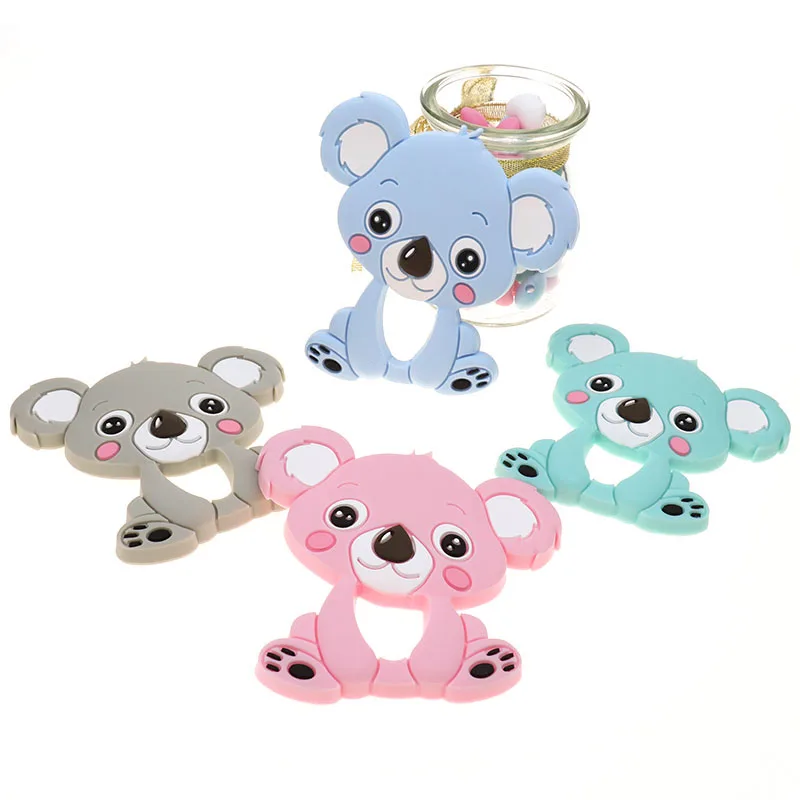 코알라 실리콘 Teether 동물 곰 Bpa 무료 젖니 목걸이 펜던트 액세서리, DIY 크리스마스 선물, 10 개