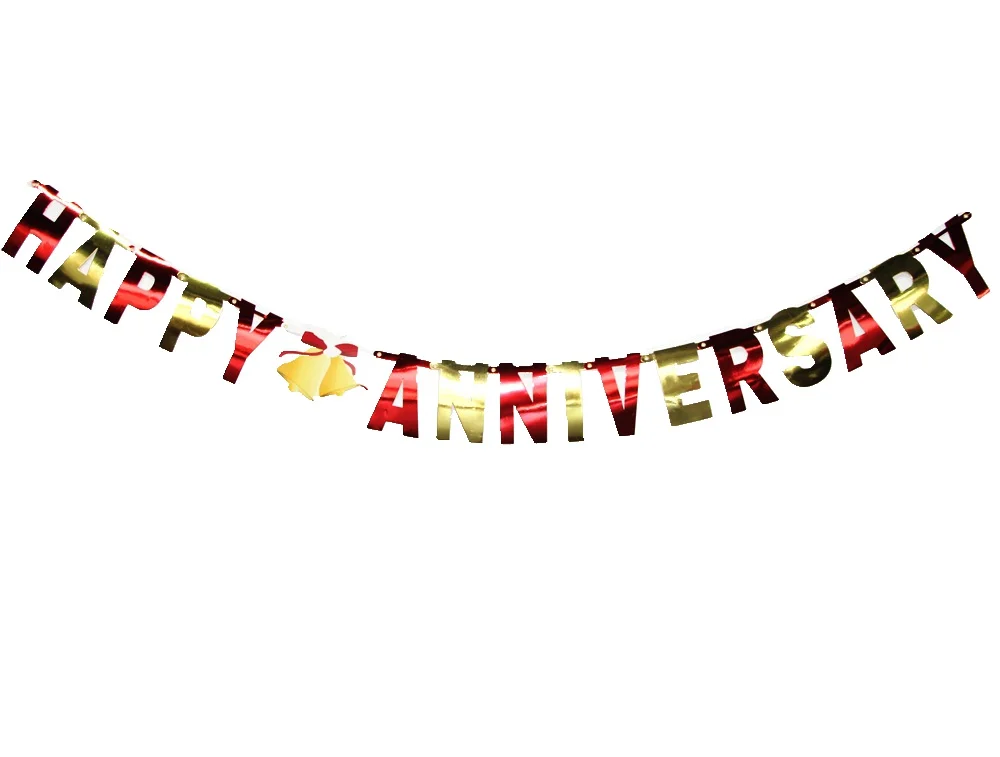 gold red happy anniversary banner anniversary party decorations 25th