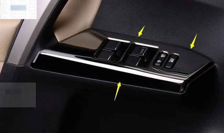

For Toyota Rav4 Rav 4 2014 - 2016 stainless steel Inner Door Armrest Window Lift Button Frame Cover Trim