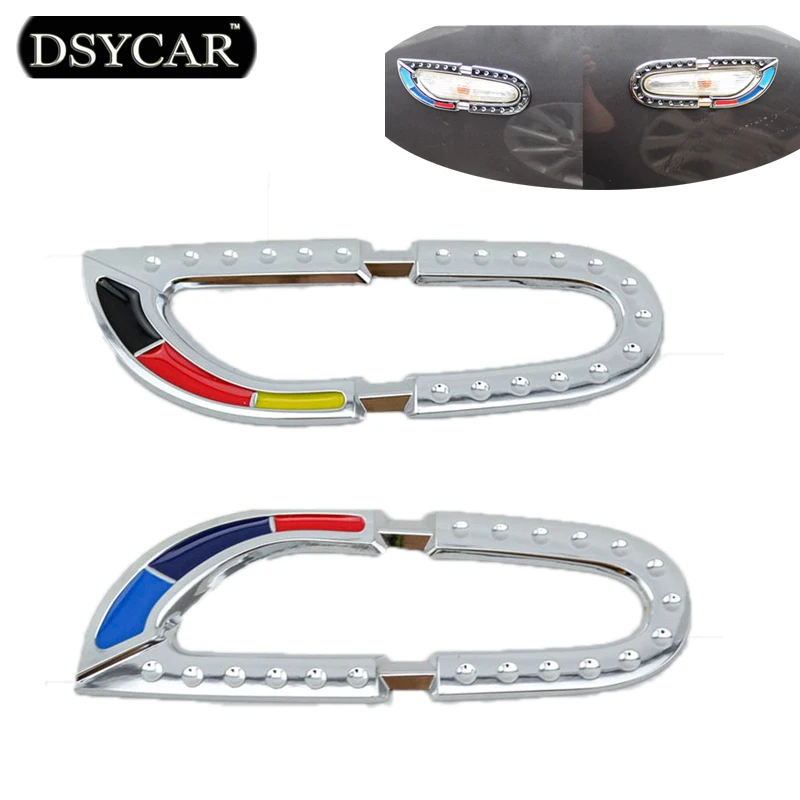 1Pair Car Turning Lights Sticker Side Flasher Lamps Frame Metal Decoration For BMW 3 Series 320I