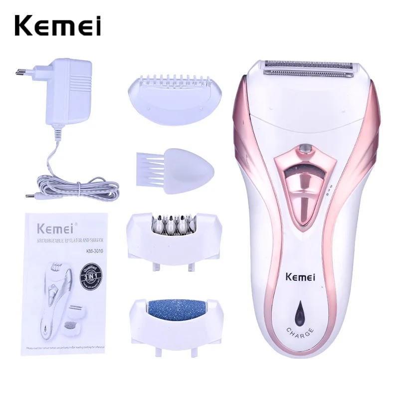 

Kemei Rechargeable Female Feet Roller Callus Remover Thick Dead Skin Cuticles Remover Pedicure Shaver Epilator Leg Hair Removal