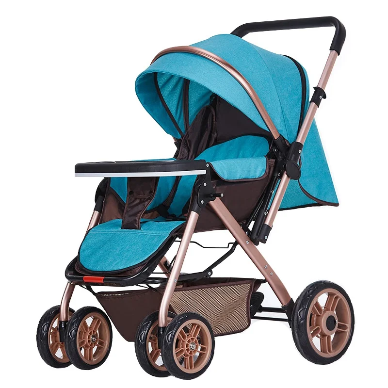 Hot Sale Four Wheel Traveling Stroller Folding Infant Pushchair Outdoor Safety Pram Portable Buggy Baby Stroller