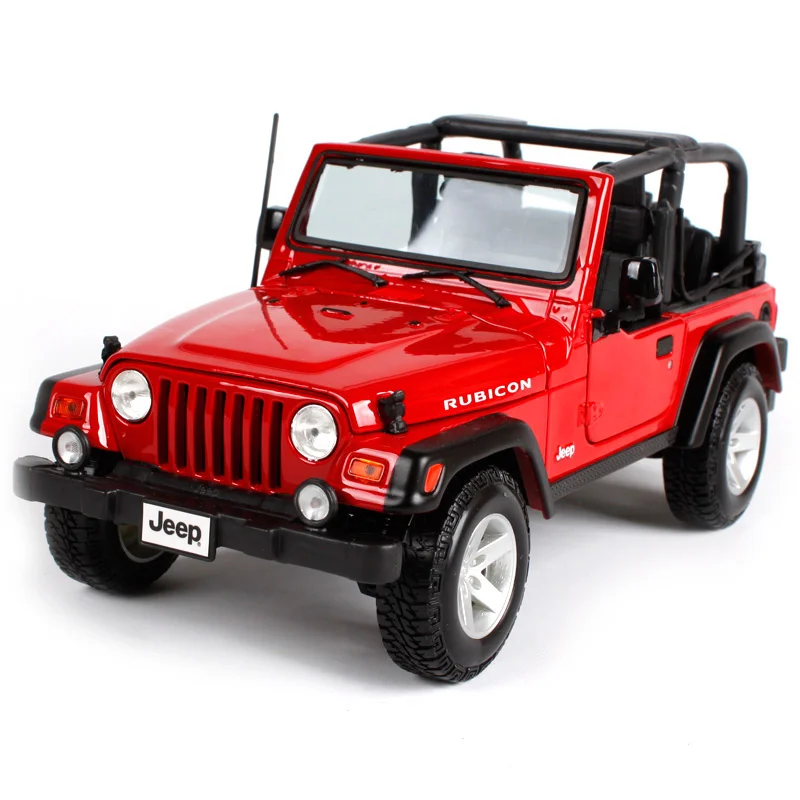 Автомобиль Maisto 1:18 jeep wrangler rubicon красно синий роскошный внедорожник Игрушечная