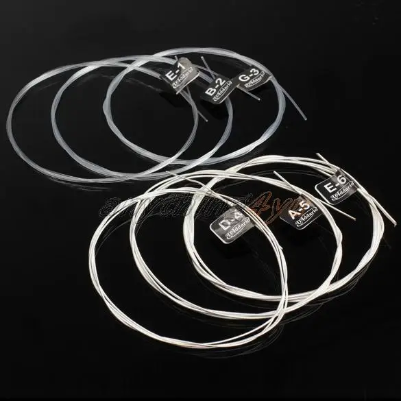 ONLY Acoustic Guitar Wound 6 Clear Nylon Strings Gauge Set of Classic | Спорт и развлечения