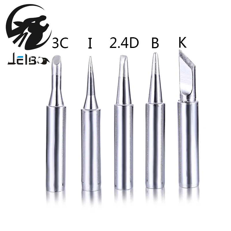 

JelBo 5Pcs 900M-T-B Conical Bevel 60W Solder Iron Tip Electric Soldering Irons Tip For Soldering Station Welding Tips Head