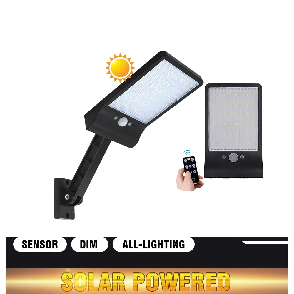

remote control rotate bracket solar street light 48 LED Solar Lamp Motion Sensor Wall Light Outdoor Courtyard Garden Garage Secu
