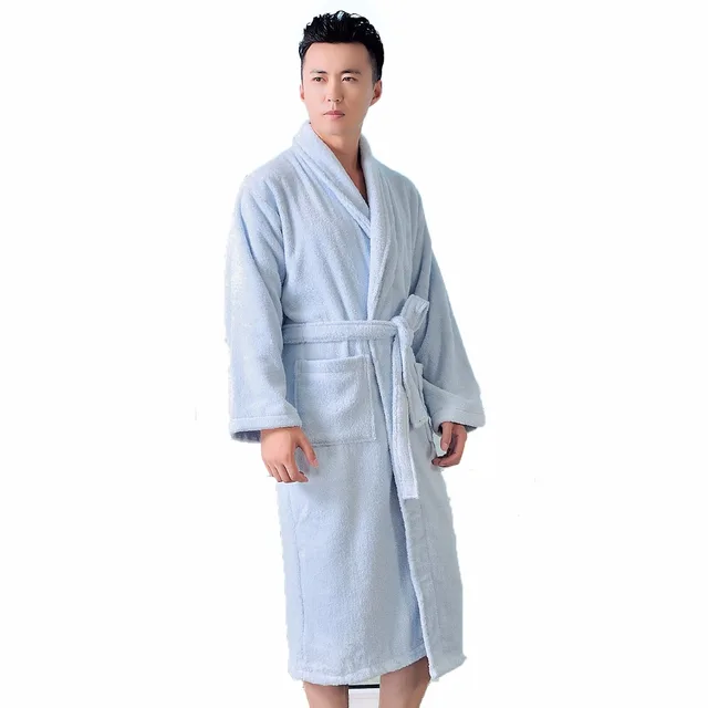 High end bathrobe men cotton women nightgown mens sleepwear blanket
