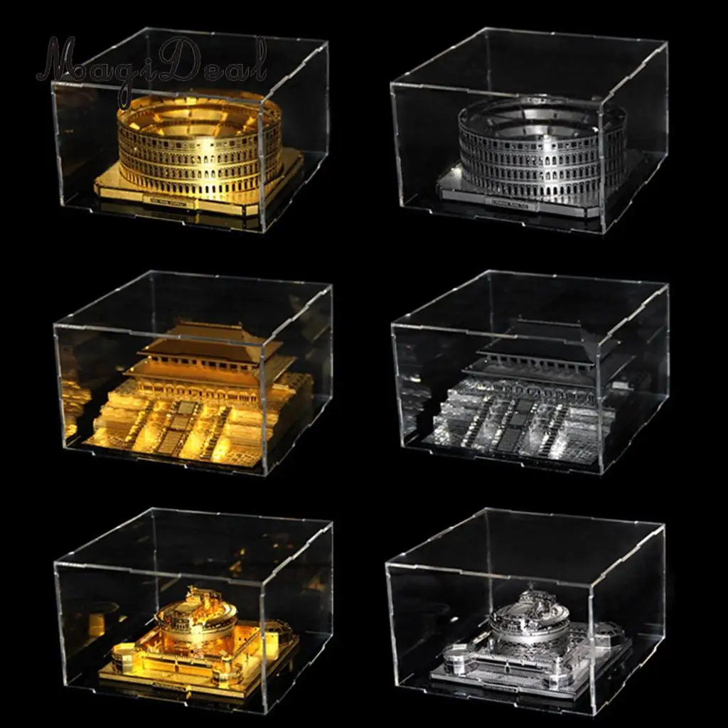 2pcs Clear Acrylic Display Show Case Box Perspex Dustproof Protection for Figures Diecast Vehicle Car Doll Model Collection